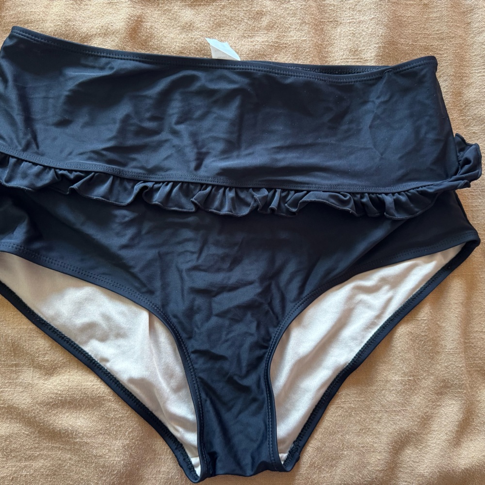 NWOT Kortni Jeane Ruffles High Waisted Swimsuit Bottoms